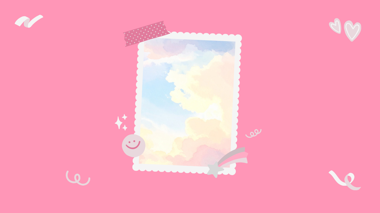 低気圧の空をイメージした淡いピンクのイラスト