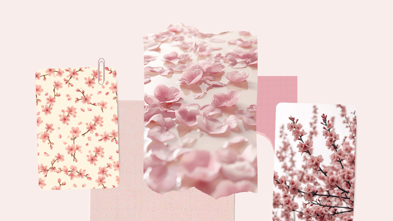 淡いピンクの桜の花びらを描いたやわらかなイラスト