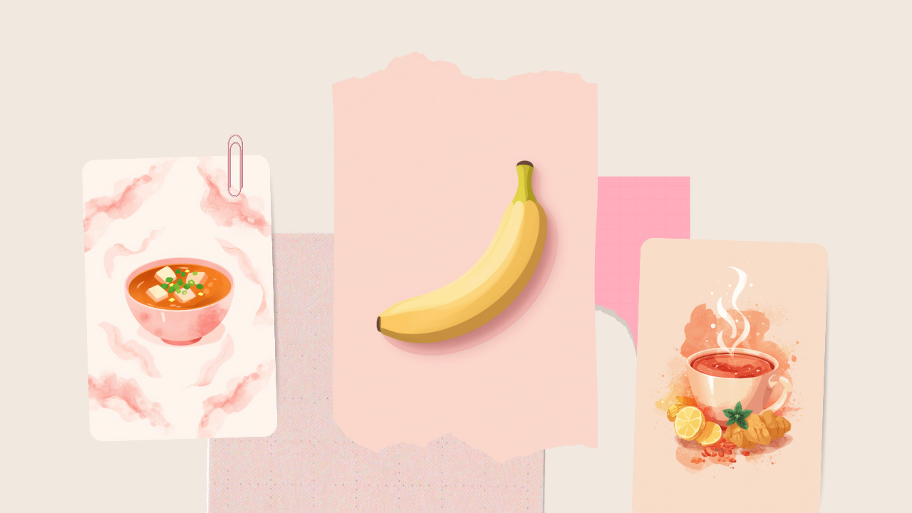 胃にやさしい食べ物のイラスト